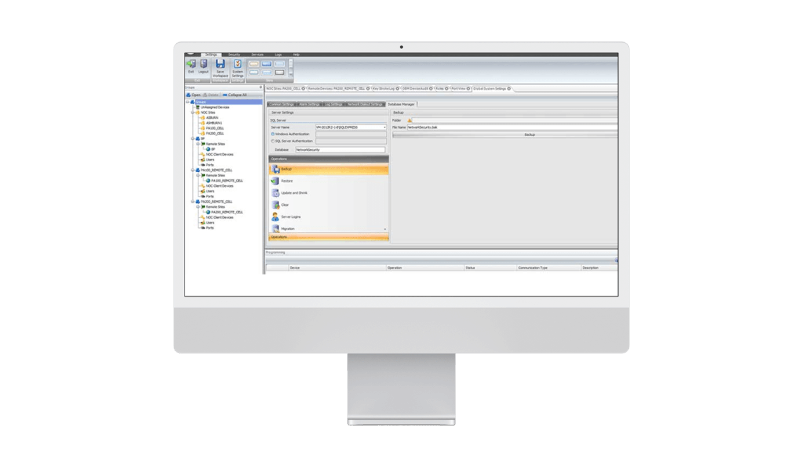 Comm devices - Management Console